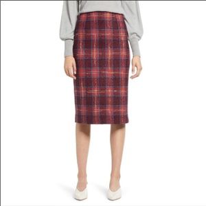 Halogen plaid tweed pencil skirt 12